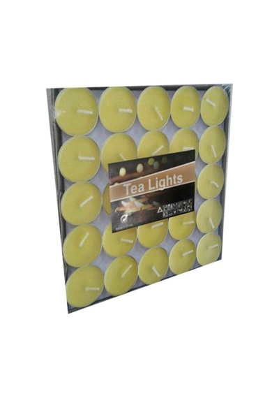 50 Adet Limon Kokulu Sarı Tea Light Mum Nocolor-04c22093
