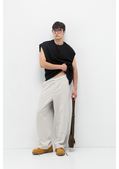 Vamos Bağcıklı Baggy Fit Eşofman Alt Ice Grı