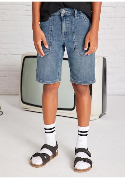 Erkek Çocuk Maksi Cepli Denim Şort Koyu Mavi 6204 Koyu Mavi
