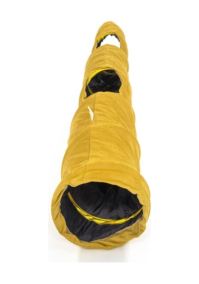 Ayrex Kadife Kumaş - Katlanabilir/katlanabilir - 130x20 Cm Kedi Tüneli Sarı