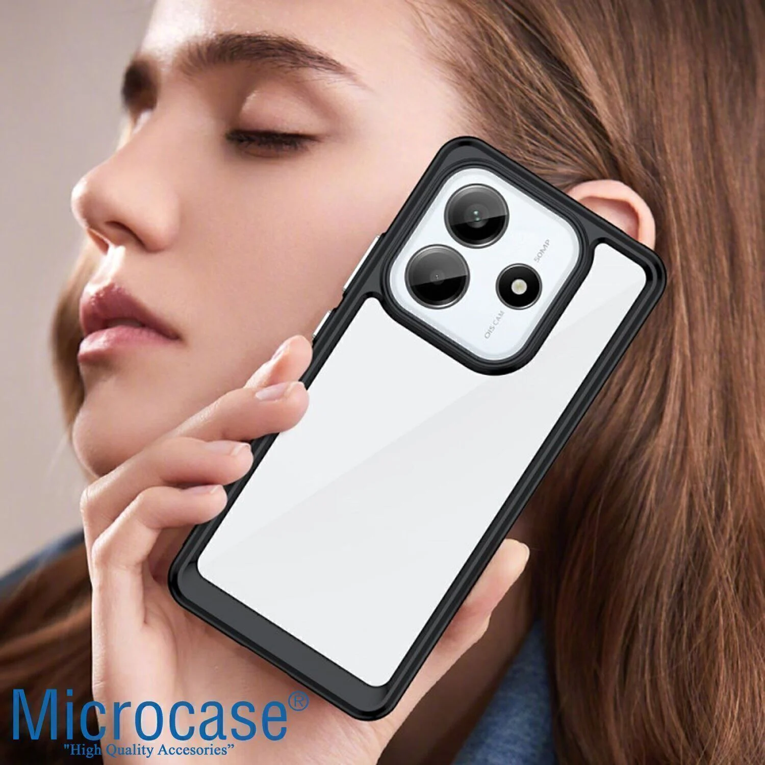 Microcase Oneplus 13t Shield Serisi Darbeye Dayanıklı Yarı Esnek Plastik Tpu Kılıf - Al8100 Siyah
