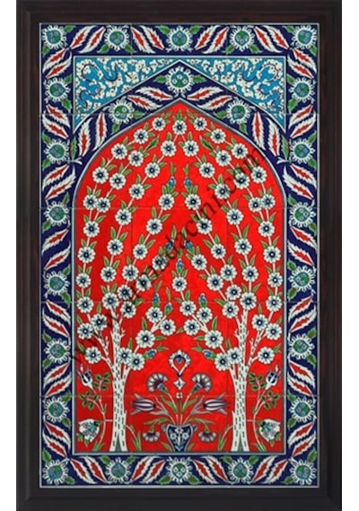 Armada Çini 60X100 Cm Ed 623 Kırmızılı Hayat Ağacı Çini Pano