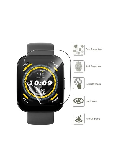 Amazfit Bip 6 Uyumlu 3 Adet Şeffaf Ekran Koruyucu Nano Jelatin