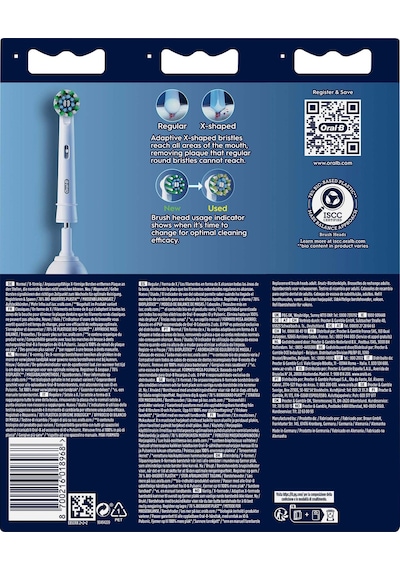 Oral-B Cross Action Şarjlı Diş Fırçası Yedek Başlığı 6'lı Mavi - Yeşil