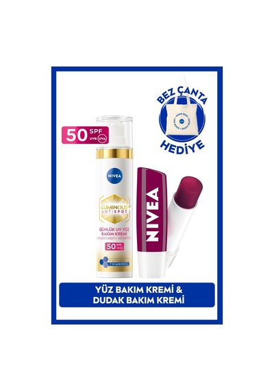Spf50 Luminous630 Thiamidol Leke Karşıtı Gündüz Kremi 40ml Ve Böğürtlen Dudak Kremi, Çanta Hediye