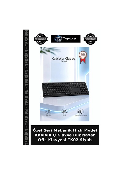 Özel Seri Mekanik Hızlı Model Kablolu Q Klavye Bilgisayar Ofis Klavyesi Tk02 Siyah
