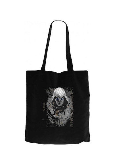Moon Knight Warrios Face Siyah Kanvas Bez Çanta Siyah