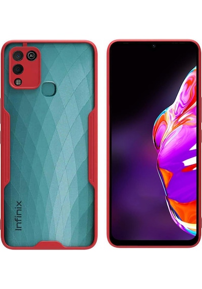 Cosmotex Newface İnfinix Hot 10 Play Kılıf Platin Silikon - Kırmızı