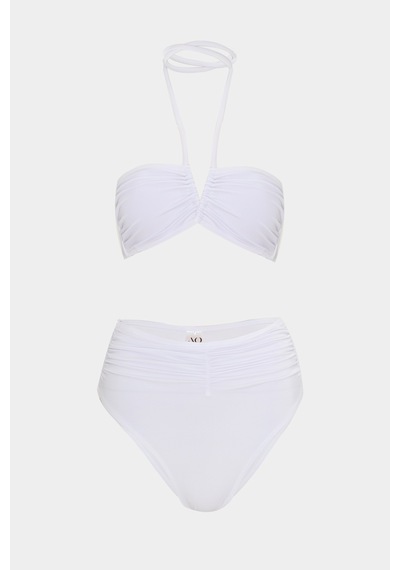 Açelyaokcu Premium Yüksek Bel İsis Fit Kadın Bikini Altı Beyaz