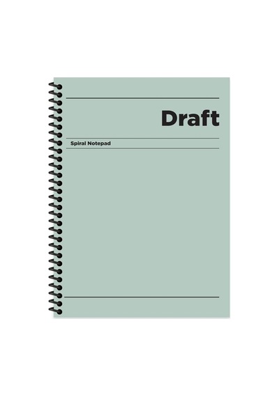 Çizgili Sert Kapak Spiralli Draft Defter Yeşil 17x24 Çok Renkli