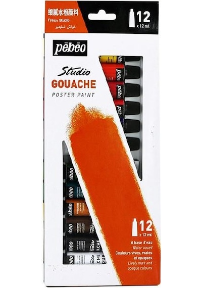 Pebeo Studio 12 Li Guaj Boya Seti 12Ml 668300 Çok Renkli