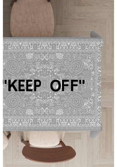 Gri Keep Off Dokuma Leke Tutmaz Masa Örtüsü Mso452n11