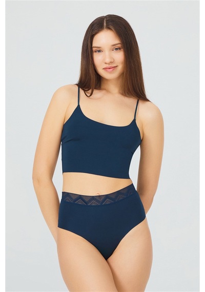 Cottonhill Basic Yüksek Bel Lazer Kesim Bikini Külot 3'lü Paket Renkli2 Çok Renkli