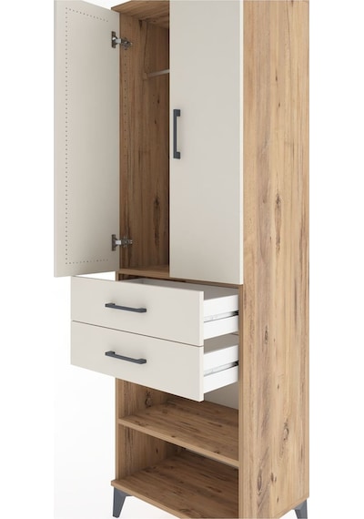 Hyperion Dolap 2 Raflı 2 Çekmeceli Tek Askılı 60x44x195 Çam-aytaşı Atlas Çam