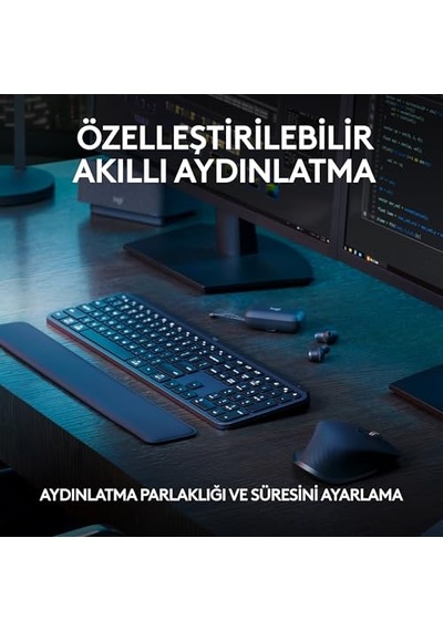 Mx Keys S Kablosuz Klavye, Düşük Profil, Akıcı Hassas Sessiz Yazma, Programlanabilir Tuşlar, Arkadan Aydınlatma,