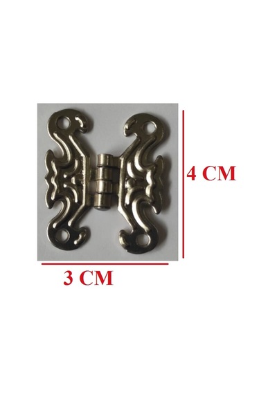 Filoyapımalzemeleri Dekoratif Yaprak Kelebek Menteşe Gümüş (4 Adet) 4 X 3 Cm