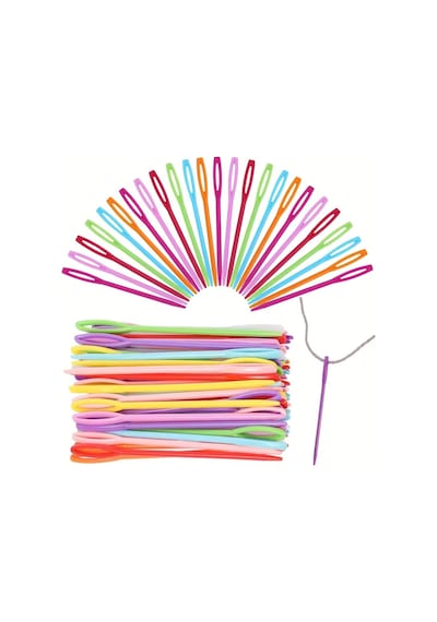 Tineke 25 Adet 6 Renk 9 Cm Karışık Plastik Yün Iğnesi, Çocuklar Için Eğitici Iğne
