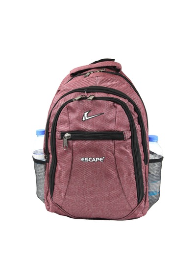Escape Esc 307 Çizgili Polyester Kumaş Sırt Çantası Gül Kurusu Gülkurusu