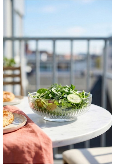Lav Tokyo Cam Salata Kasesi Tekli Büyük Boy 1500 ml Yuvarlak (Sunum Kasesi , Hazırlık Kasesi)