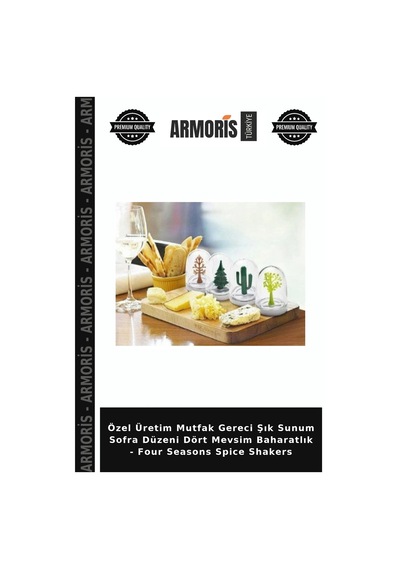 Özel Üretim Mutfak Gereci Şık Sunum Sofra Düzeni Dört Mevsim Baharatlık - Four Seasons Spice Shakers Çok Renkli