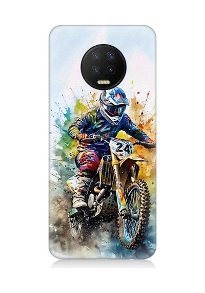 Infinix Note 7 Uyumlu Motorsikletçi Desenli Silikon Kılıf