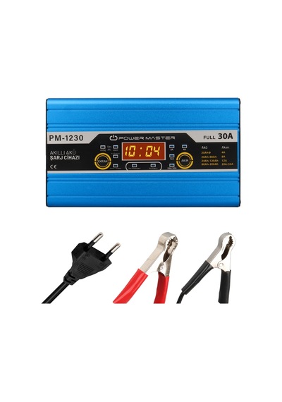 Powermaster Dc-1230 12 Volt Max 30 Amper Akü Şarj Cihazı Aleti Oto Araç Karavan İçin Uygun Devre Korumalı
