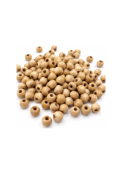 10 Mm Cilalı Ahşap Boncuk 250+ Adet, Yuvarlak Do Ğal Ahşap Boncuk,100 G,takı Ve Hobi Malzemesi