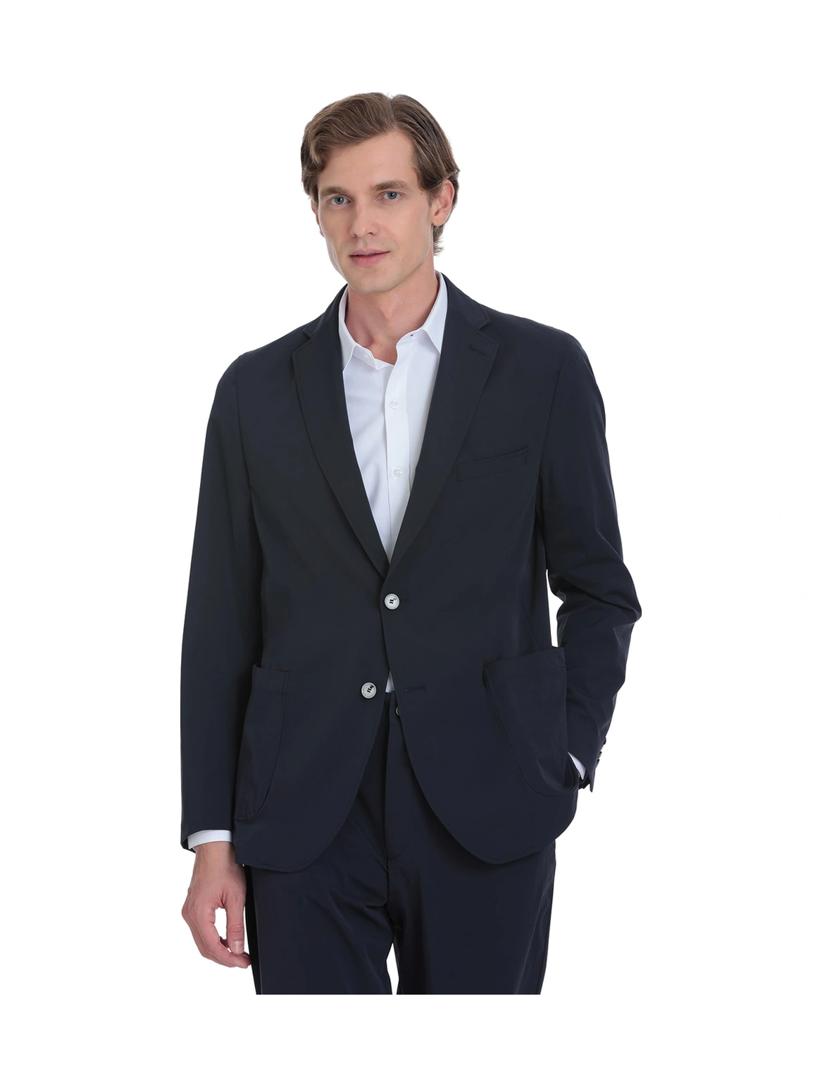 Hatemoğlu Lacivert Comfort Fit Mono Yaka Casual Takım Elbise Lacivert