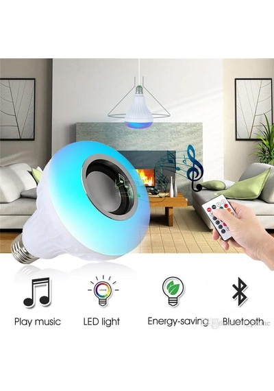 Bluetoothlu Hoparlörlü Led Ampul Kumandalı 16 Renkli Disko Ampul
