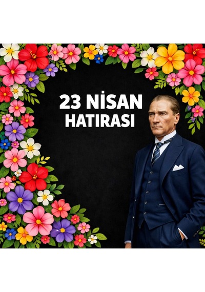 23 Nisan Ulusal Egemenlik Ve Çocuk Bayramı Premium Vinil Pano Süsü 160x160 Cm Tek Parça Okul Dekoru Model 13 7