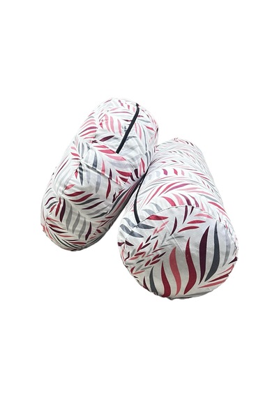Remege Damla Desen Meditasyon Minderi Bolster Minderi İkili Set Fuşya F8