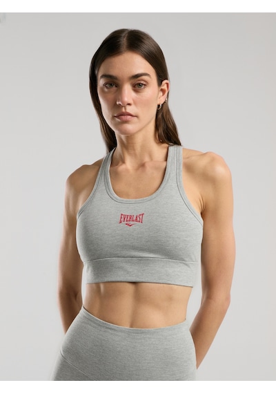 Everlast Ever Essentials Gri Melanj Kadın Pamuk Sporcu Sütyeni Gri Melanj