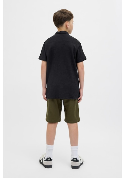 Jack & Jones Jorluke Crınkle Ss Jnr Siyah Erkek Çocuk Gömlek 000000000102257533 Siyah