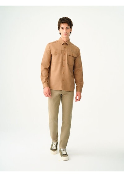 Erkek Slim Fit Bej Pantolon Lf2032265 Koyu Bej