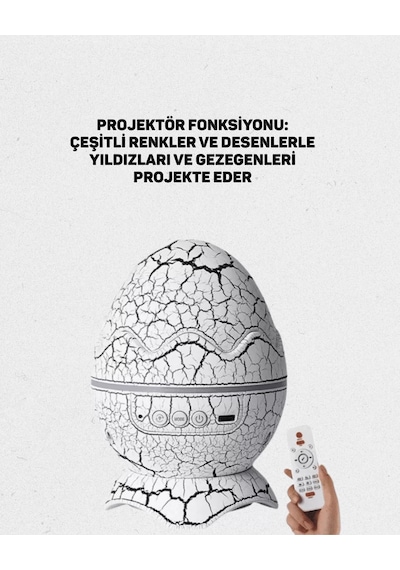 Northcity Dinozor Yumurtası Gece Lambası: Bluetooth Hoparlör Ve 7 Renkli Aydınlatma
