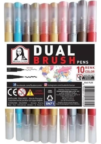 Monalisa Dual Fıneliner + Brush 10 Renk Set