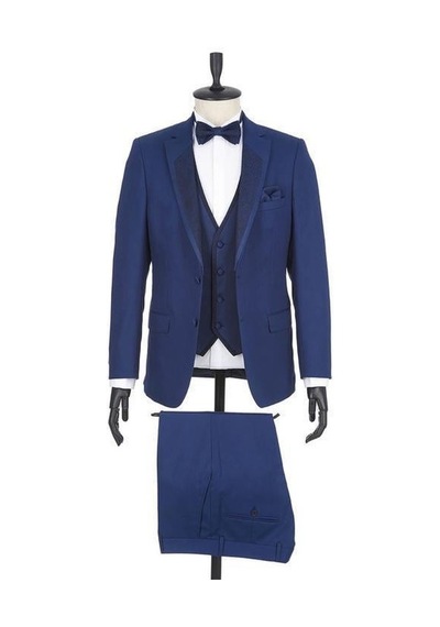 İmza Lacivert Gabardin Mono Yaka Astarlı Yelekli 6 Drop Slim Fit Dar Kesim Smokin Damatlık 1001190166-Lacivert İmza Lacivert Gabardin Mono Yaka Astarlı Yelekli 6 Drop Slim Fit Dar Kesim Smokin Damatlık 1001190166-Lacivert