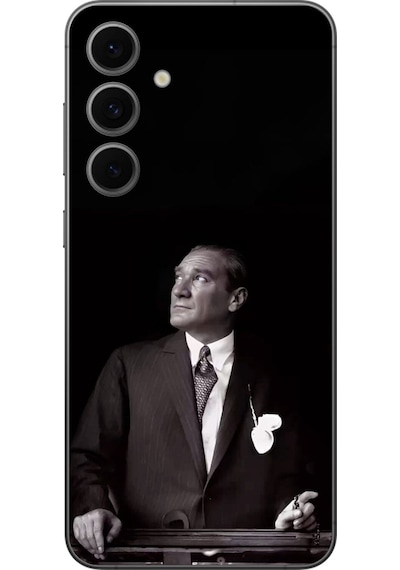 Samsung Galaxy S24 Fe Uyumlu Şeffaf Kılıf Atatürk 3 Tasarımlı