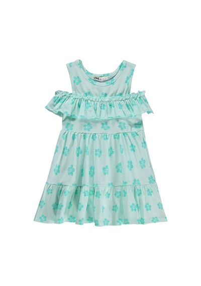 Civil Girls Çiçek Desenli Kat Kat 6-9 Yaş Elbise - Yeşil Mint Yeşili Civil Girls Çiçek Desenli Kat Kat 6-9 Yaş Elbise - Yeşil Mint Yeşili