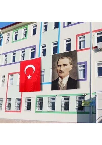 Atatürk Posteri ve Türk Bayrağı Raşel Kumaş 150x225 cm -3