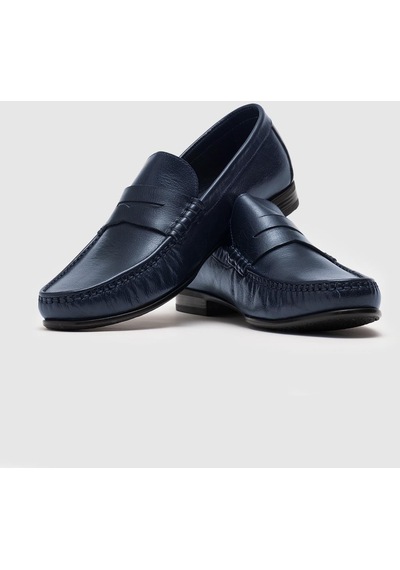 Cabani Hakiki Deri Lacivert Erkek Loafer Ayakkabı Lacivert (521643836) Lacivert