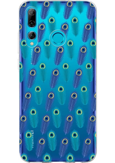 Huawei P Smart Plus 2019 İle Uyumlu 1mm Slim Fit Nazar Boncuğu 4 Baskılı Şeffaf Kılıf Şeffaf