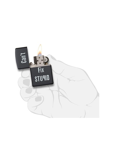 Zippo Can't Fix Stupid - Aptallığı Düzeltemezsin Dizayn Çakmak Siyah
