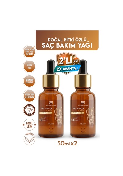 Doğal Bitki Özlü Saç Bakım Yağı 30 Ml 2'li Set
