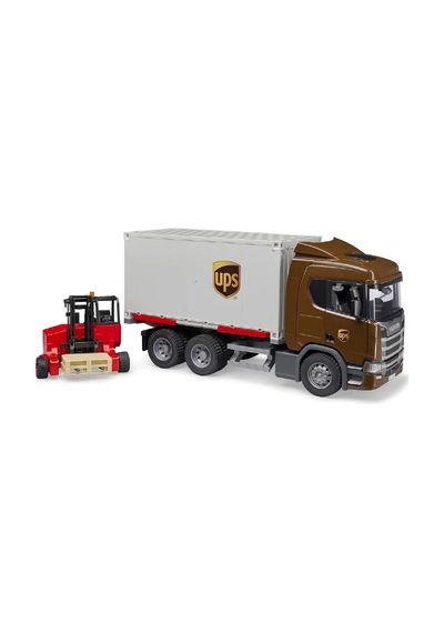 1:16 Super 560r Kontenyır Ups Lojistik Ve Forklift Model Araç Seti Çok Renkli