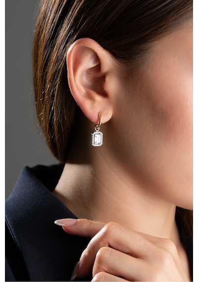 Çekirdekjewelry 925 Ayar Gümüş Baget Taşlı Küpe Çok Renkli