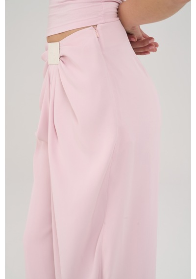Mai Studios Loose Pile Detaylı Pembe Dökümlü Pantolon