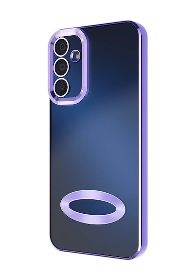 Zore Galaxy Uyumlu A25 Kılıf Kamera Korumalı Logo Gösteren Omega Kapak - Siyah Siyah