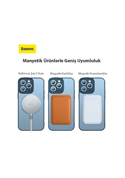 Baseus Frame Series Apple iPhone Uyumlu 14 Pro Max 6.7 Kamera Koruyuculu Magsafe - Kılıf + Tempered Ekran Koruyucu- 5775