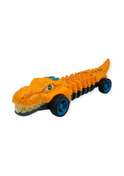 Timsah Araba - Otomatik Hareketli Sesli Işıklı 32 Cm - Turuncu Timsah Lisinya
